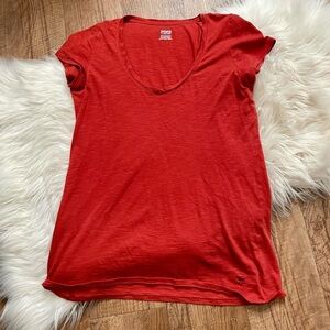 VS PINK Burnt Orange V-Neck Top